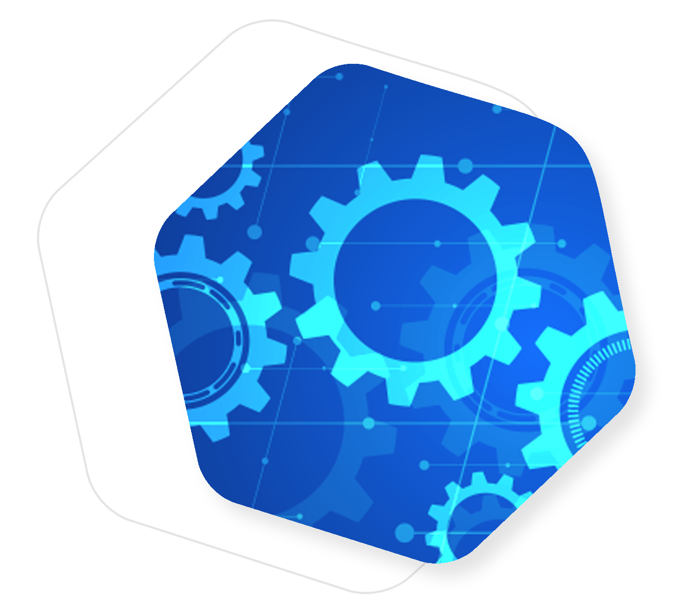 gears illustration on blue background