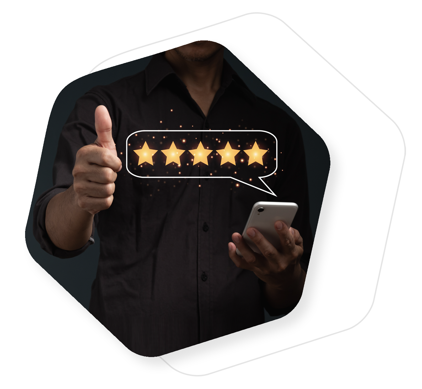 thumbs up with 5 stars