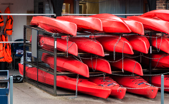 red canoes