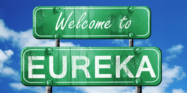 Eureka road sign and sky
