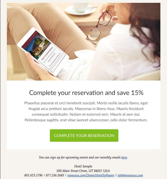 woman reading iPad on couch 