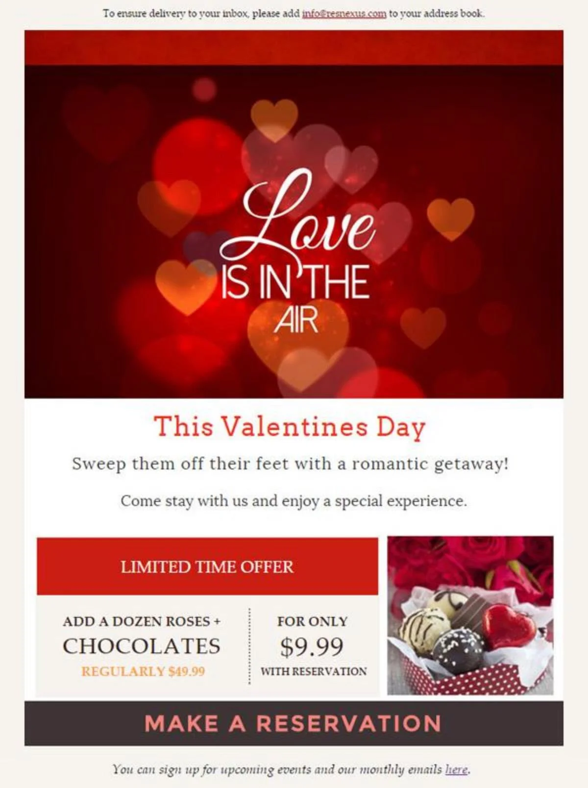 valentines day special offer email