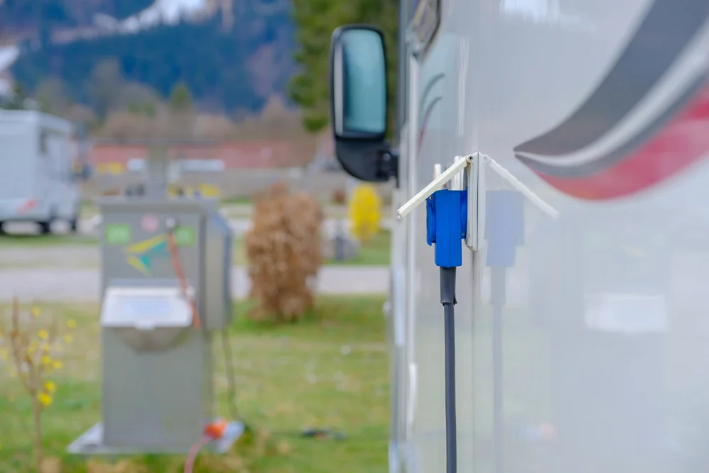 RV connected to electricity