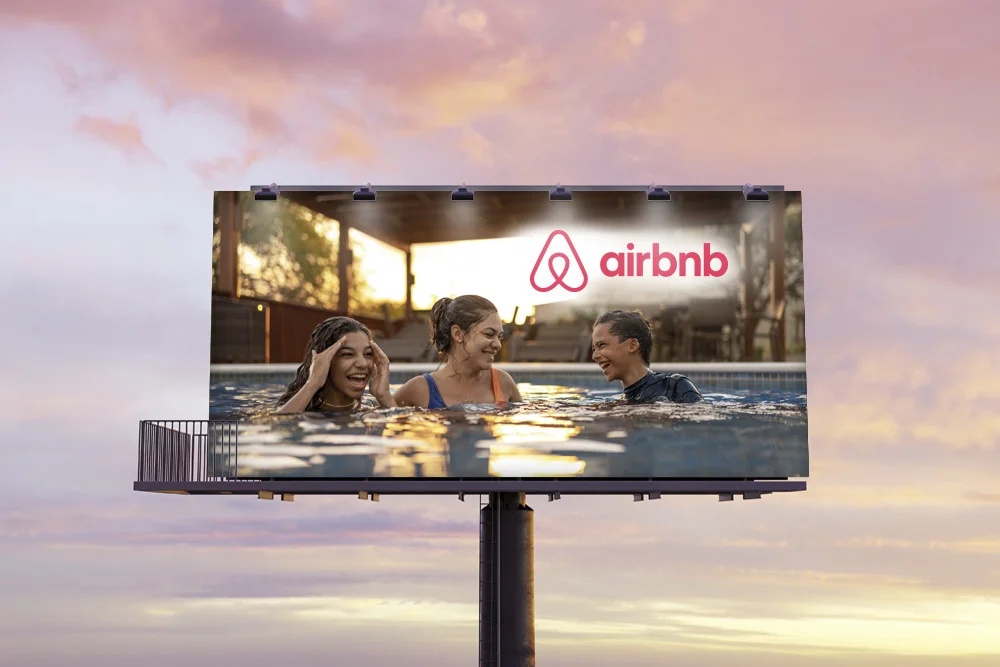 Airbnb swimming pool billboard