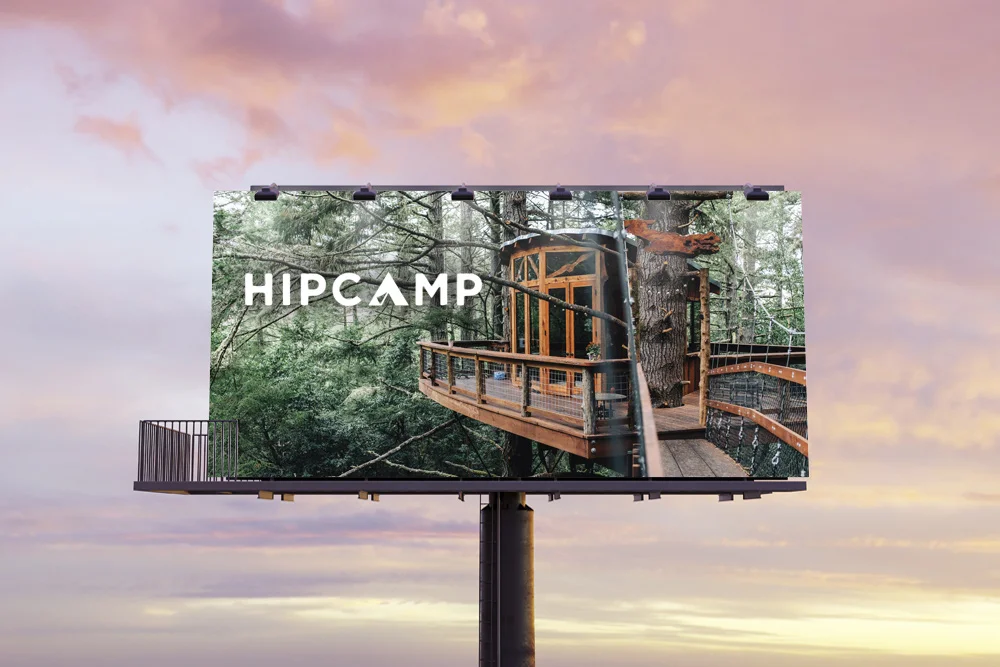 billboard with tree house