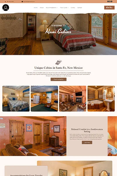 a modern cabin template website