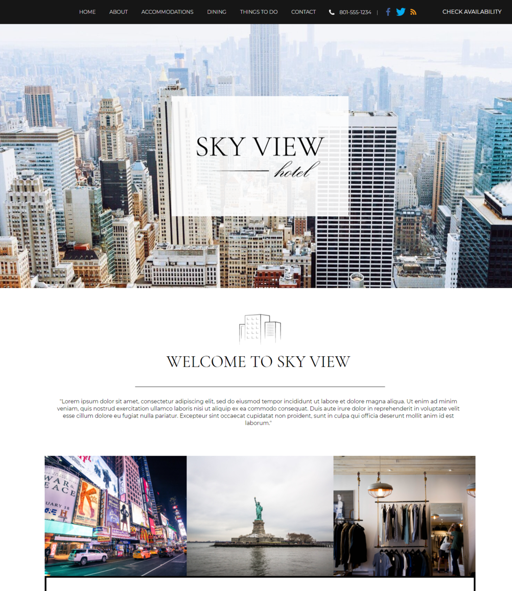 sky view hotel template