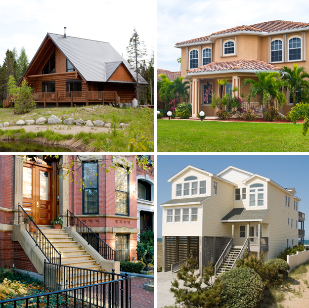 collage of 4 airbnb vacation rentals