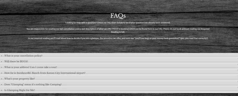 screenshot of FAQ widget