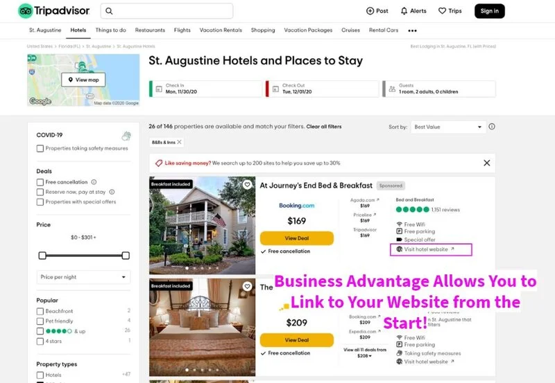 tripadvisor booking tool example